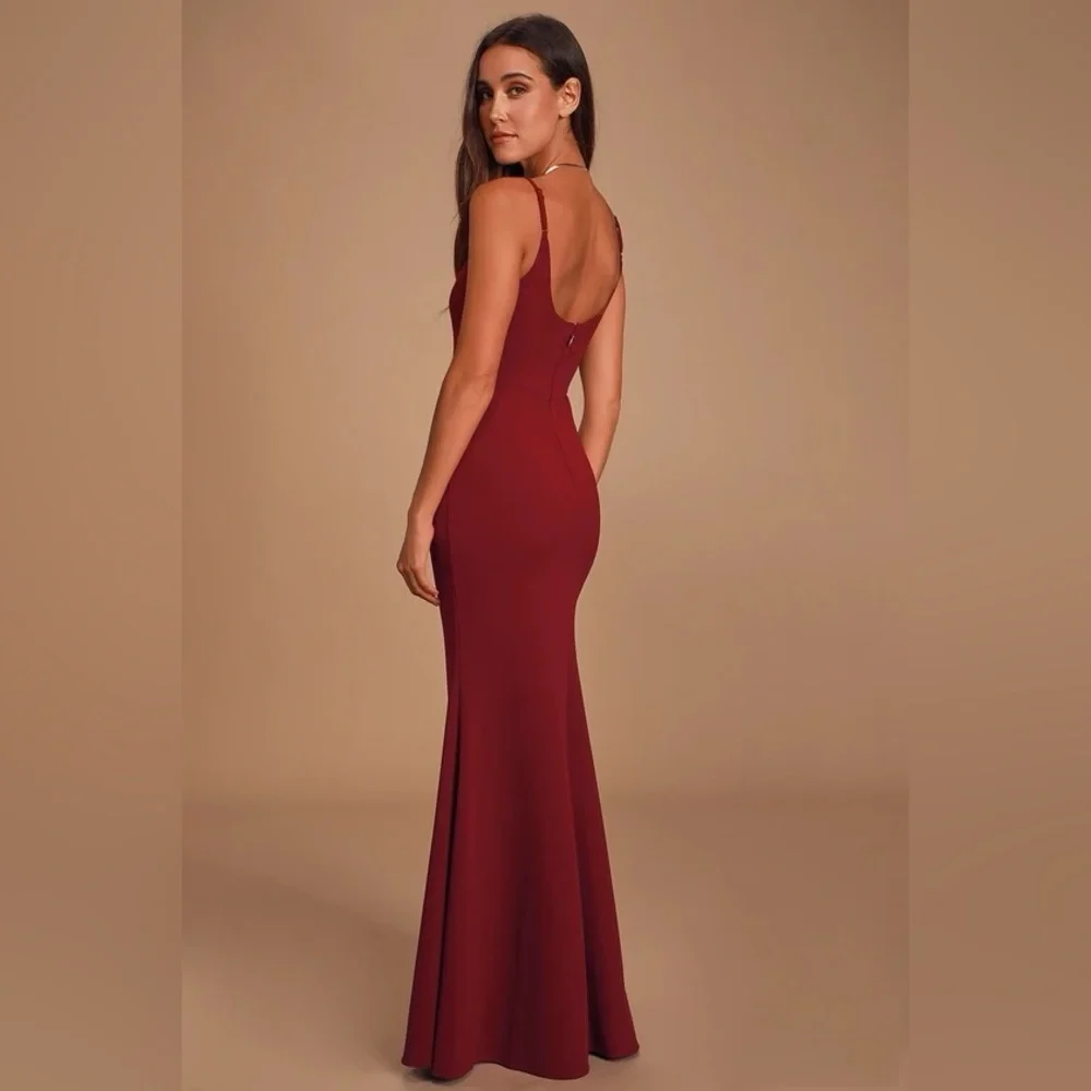 Lulus Infinite Glory Wine Red Maxi Dress NWOT - Picture 2 of 9